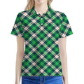 Saint Patrick's Day Irish Tartan Print Women's Polo Shirt