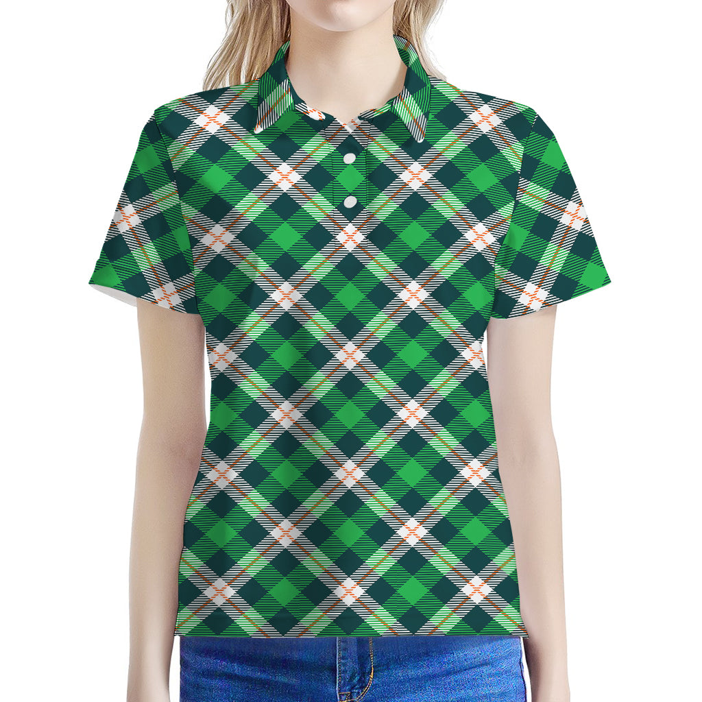 Saint Patrick's Day Irish Tartan Print Women's Polo Shirt