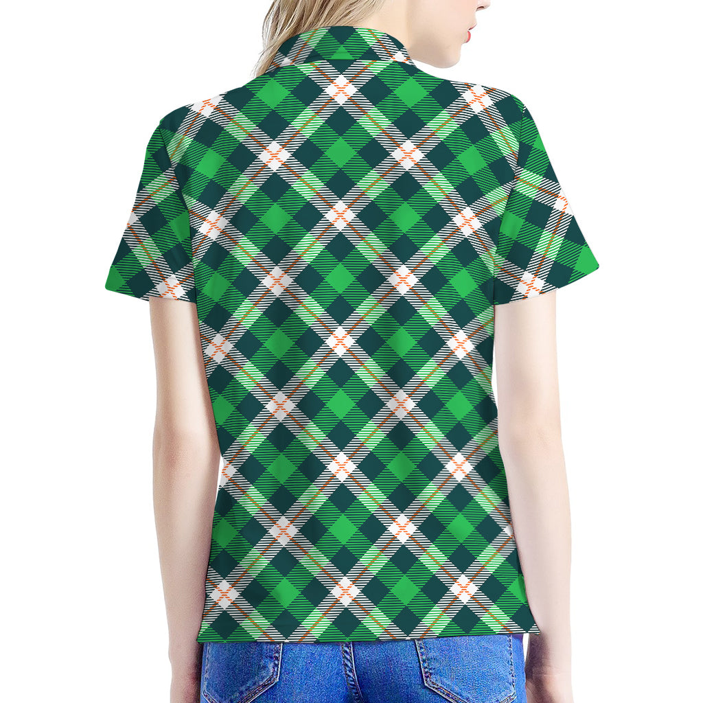 Saint Patrick's Day Irish Tartan Print Women's Polo Shirt