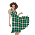 Saint Patrick's Day Irish Tartan Print Women's Sleeveless Dress