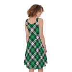 Saint Patrick's Day Irish Tartan Print Women's Sleeveless Dress