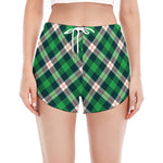 Saint Patrick's Day Irish Tartan Print Women's Split Running Shorts