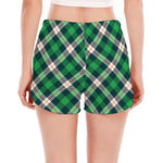 Saint Patrick's Day Irish Tartan Print Women's Split Running Shorts