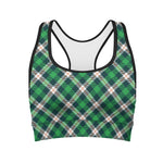 Saint Patrick's Day Irish Tartan Print Women's Sports Bra