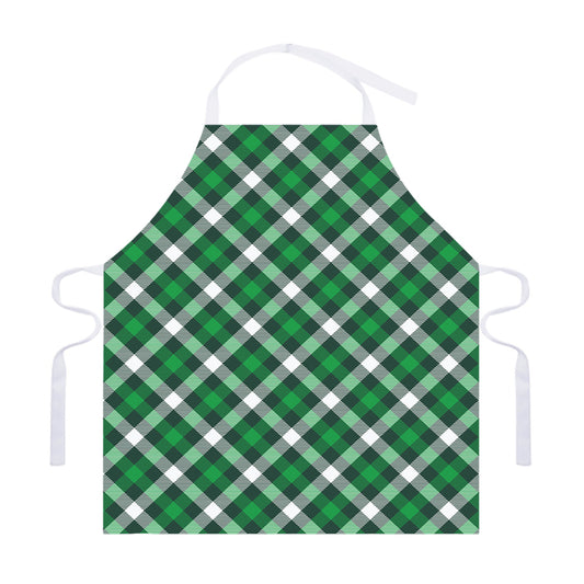 Saint Patrick's Day Plaid Pattern Print Adjustable Apron