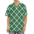 Saint Patrick's Day Plaid Pattern Print Aloha Shirt