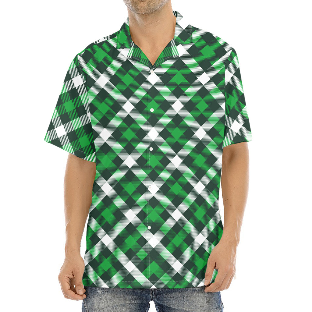 Saint Patrick's Day Plaid Pattern Print Aloha Shirt