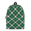 Saint Patrick's Day Plaid Pattern Print School Backpack