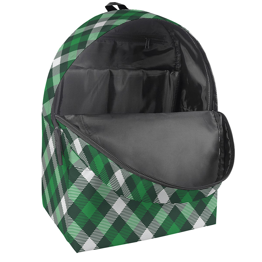 Saint Patrick's Day Plaid Pattern Print Backpack