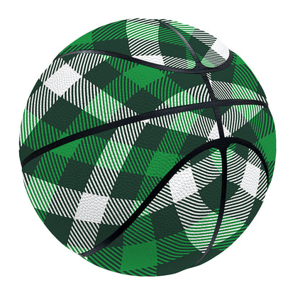 Saint Patrick's Day Plaid Pattern Print Basketball