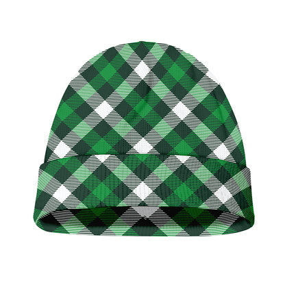 Saint Patrick's Day Plaid Pattern Print Beanie