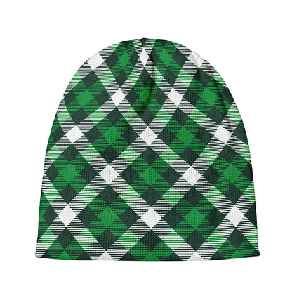 Saint Patrick's Day Plaid Pattern Print Beanie