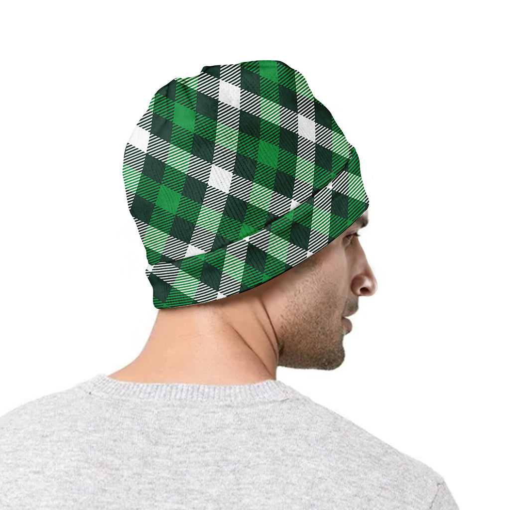 Saint Patrick's Day Plaid Pattern Print Beanie