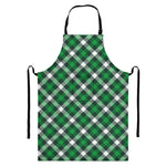 Saint Patrick's Day Plaid Pattern Print Bib Apron With Pocket