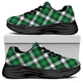 Saint Patrick's Day Plaid Pattern Print Black Chunky Shoes