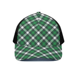 Saint Patrick's Day Plaid Pattern Print Black Mesh Trucker Cap