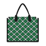 Saint Patrick's Day Plaid Pattern Print Canvas Tote Bag