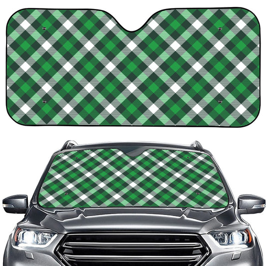 Saint Patrick's Day Plaid Pattern Print Car Windshield Sun Shade