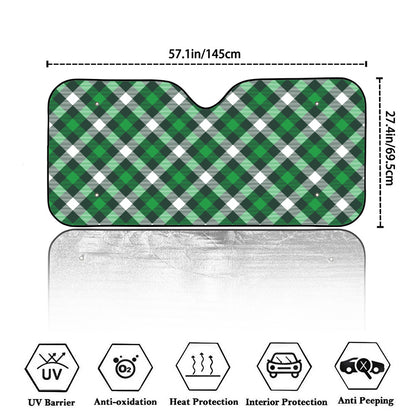Saint Patrick's Day Plaid Pattern Print Car Windshield Sun Shade