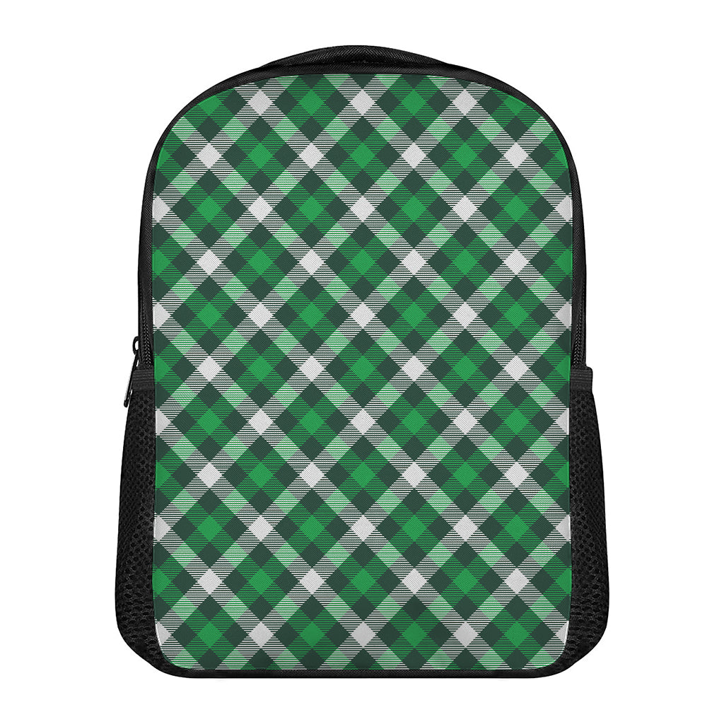 Saint Patrick's Day Plaid Pattern Print Casual Backpack
