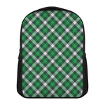 Saint Patrick's Day Plaid Pattern Print Casual Backpack