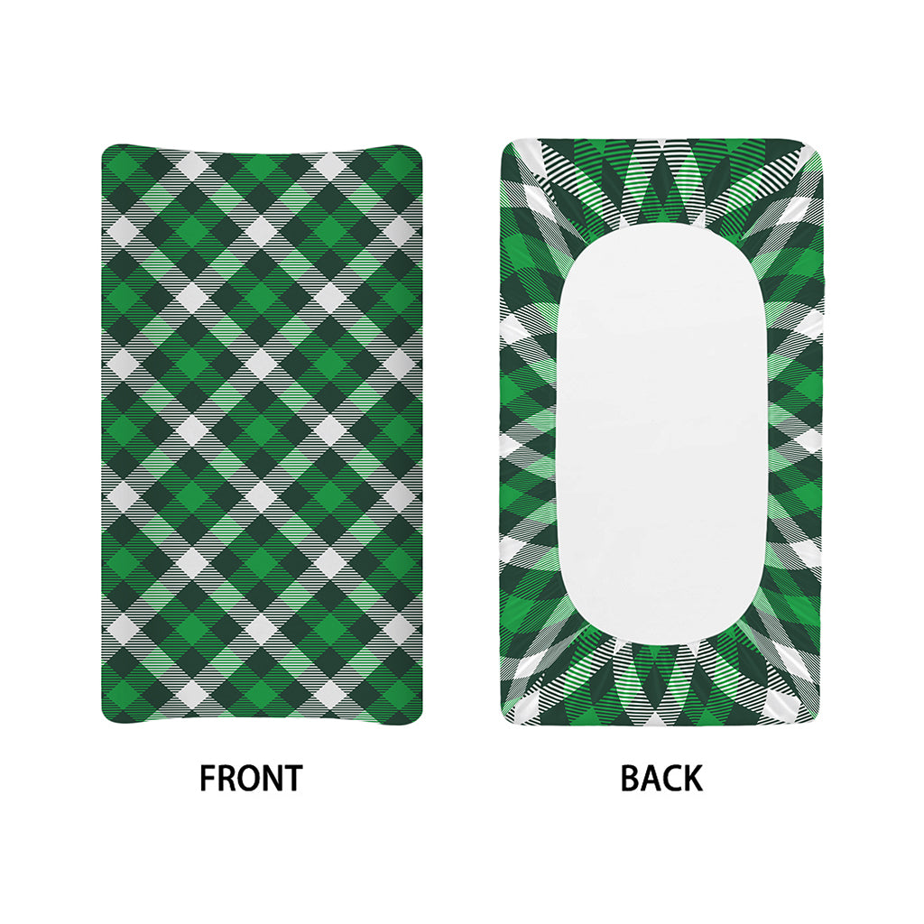 Saint Patrick's Day Plaid Pattern Print Changing Pad Cover