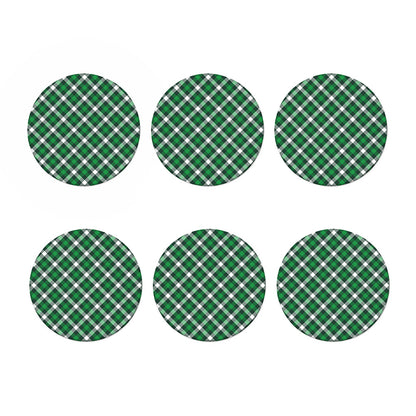 Saint Patrick's Day Plaid Pattern Print Coaster Set