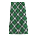 Saint Patrick's Day Plaid Pattern Print Cotton Front Slit Maxi Skirt