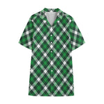 Saint Patrick's Day Plaid Pattern Print Cotton Hawaiian Shirt