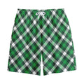Saint Patrick's Day Plaid Pattern Print Cotton Shorts