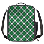 Saint Patrick's Day Plaid Pattern Print Crossbody Lunch Bag