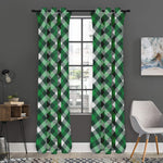 Saint Patrick's Day Plaid Pattern Print Curtain