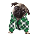 Saint Patrick's Day Plaid Pattern Print Dog Zip Up Hoodie