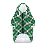 Saint Patrick's Day Plaid Pattern Print Dog Zip Up Hoodie