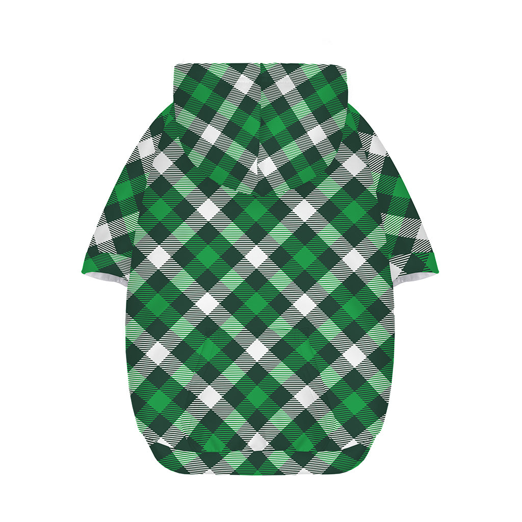 Saint Patrick's Day Plaid Pattern Print Dog Zip Up Hoodie