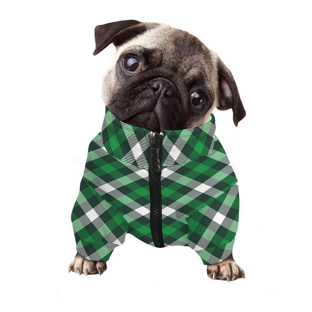 Saint Patrick's Day Plaid Pattern Print Dog Zip Up Jacket