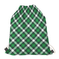 Saint Patrick's Day Plaid Pattern Print Drawstring Bag