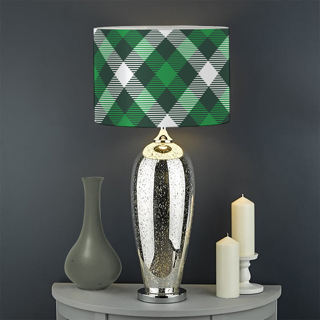 Saint Patrick's Day Plaid Pattern Print Drum Lamp Shade