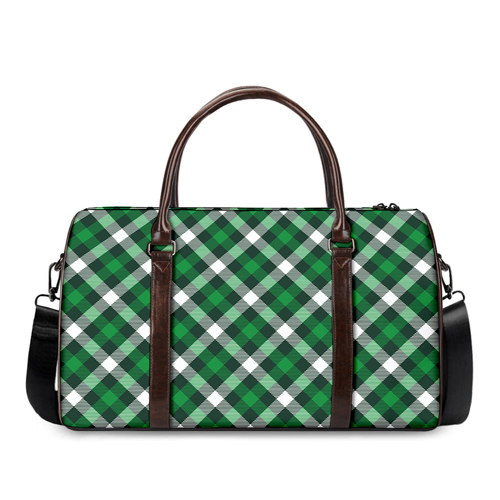 Saint Patrick's Day Plaid Pattern Print Duffle Bag
