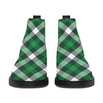 Saint Patrick's Day Plaid Pattern Print Flat Ankle Boots