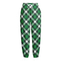 Saint Patrick's Day Plaid Pattern Print Fleece Lined Knit Pants