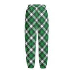 Saint Patrick's Day Plaid Pattern Print Fleece Lined Knit Pants