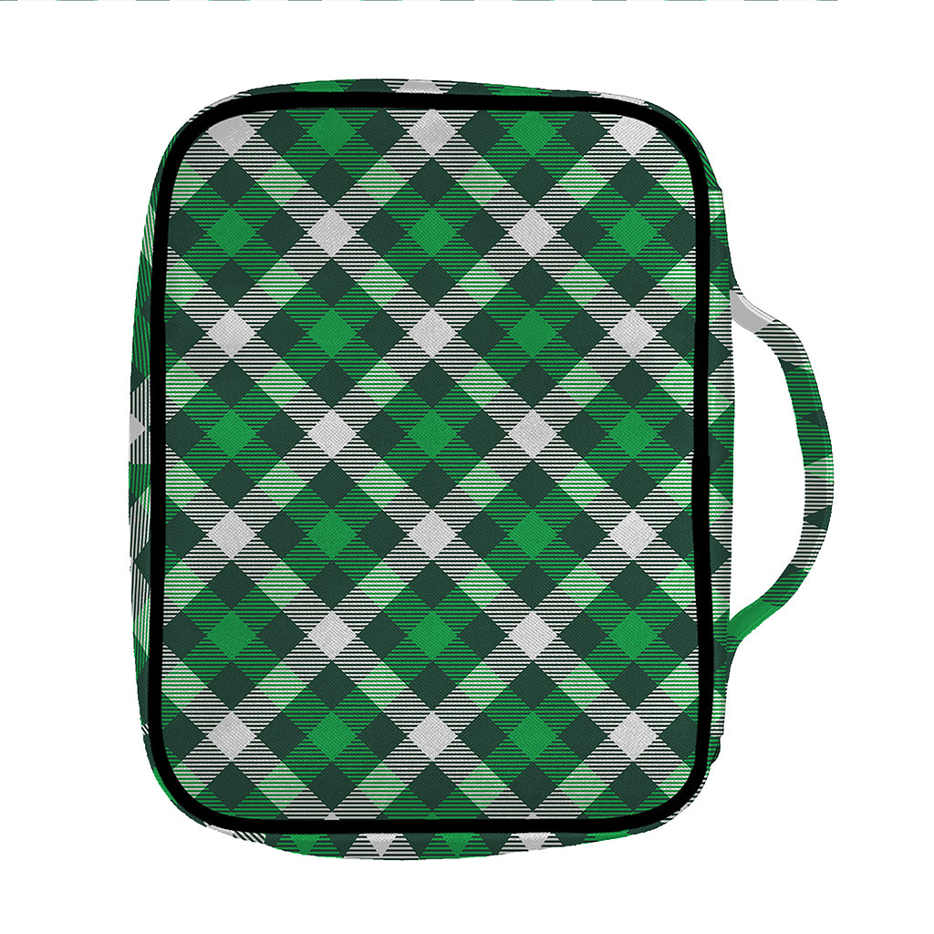 Saint Patrick's Day Plaid Pattern Print Front Pocket Bible Bag