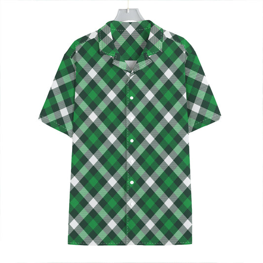 Saint Patrick's Day Plaid Pattern Print Hawaiian Shirt
