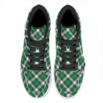 Saint Patrick's Day Plaid Pattern Print High Top Leather Sneakers