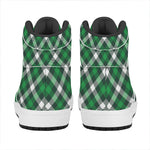 Saint Patrick's Day Plaid Pattern Print High Top Leather Sneakers