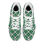 Saint Patrick's Day Plaid Pattern Print High Top Leather Sneakers