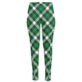 Saint Patrick's Day Plaid Pattern Print High-Waisted Pocket Leggings