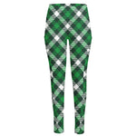 Saint Patrick's Day Plaid Pattern Print High-Waisted Pocket Leggings