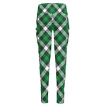 Saint Patrick's Day Plaid Pattern Print High-Waisted Pocket Leggings